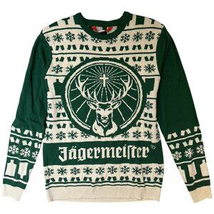 Ugly Beer Sweater Mens Small S jagemeister 70s holiday festival grunge man cave